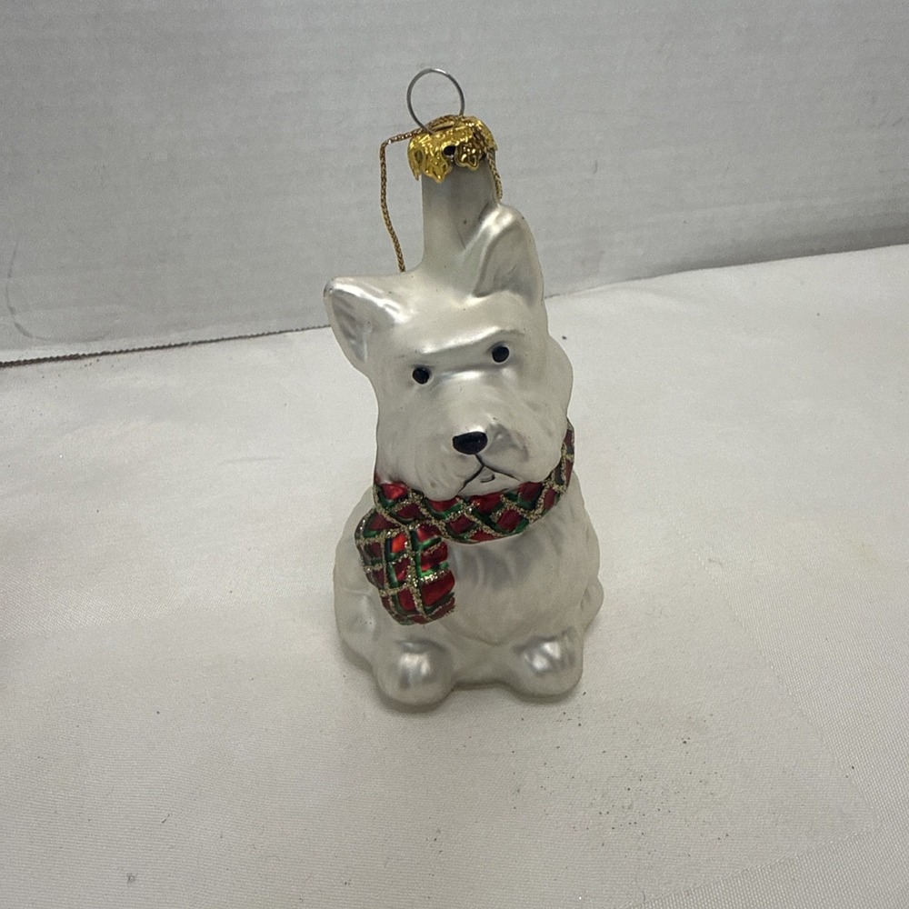 VTG Margaret Cobane West Highland Terrier Dog Scottish Christmas Glass Ornament